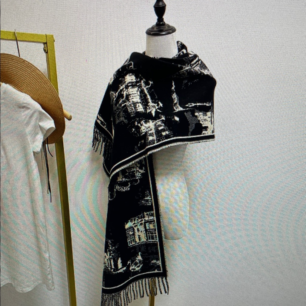 Elegant Black and White Scarf